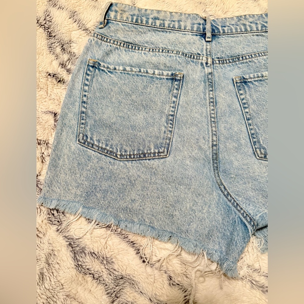 Women’s PacSun Light Blue Jean Ripped/Distressed High Rise Denim Shorts Sz 30 - Picture 10 of 16